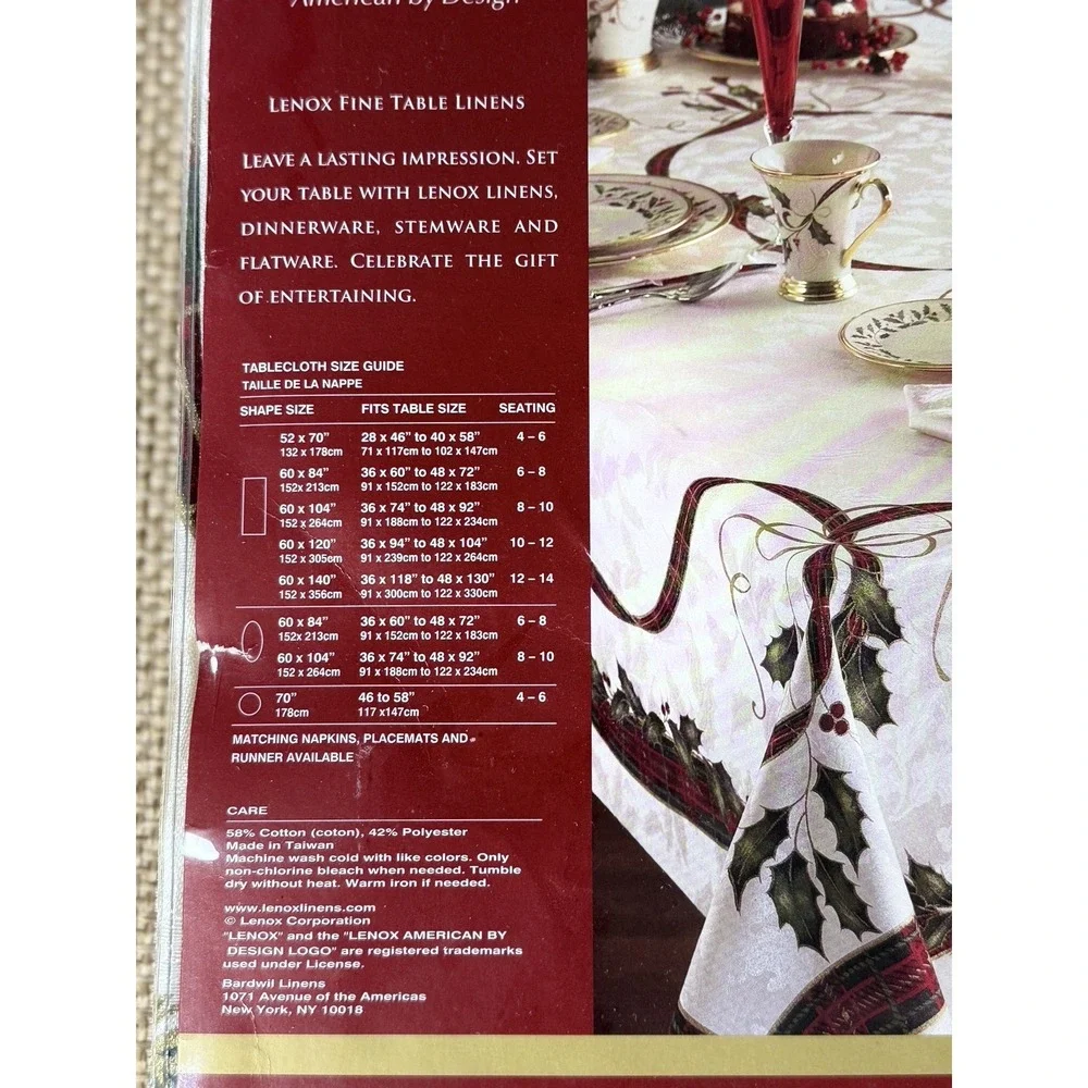 Lenox Holiday Nouveau Tablecloth 60x84